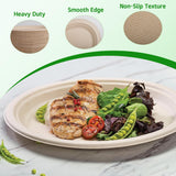 Enjamyo 120 Pack Oval Paper Plates,12.5 Inch Disposable Paper Plates,Super Strong Oval Paper Dinner Plates,Compostable Biodegradable Sugarcane Plates