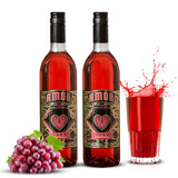 Amor Vines: Rosé Grape Juice - 100% Pure, Non-Alcoholic, No Water Added, Preservative-Free - 750ml Glass Bottles (Pack of 2)