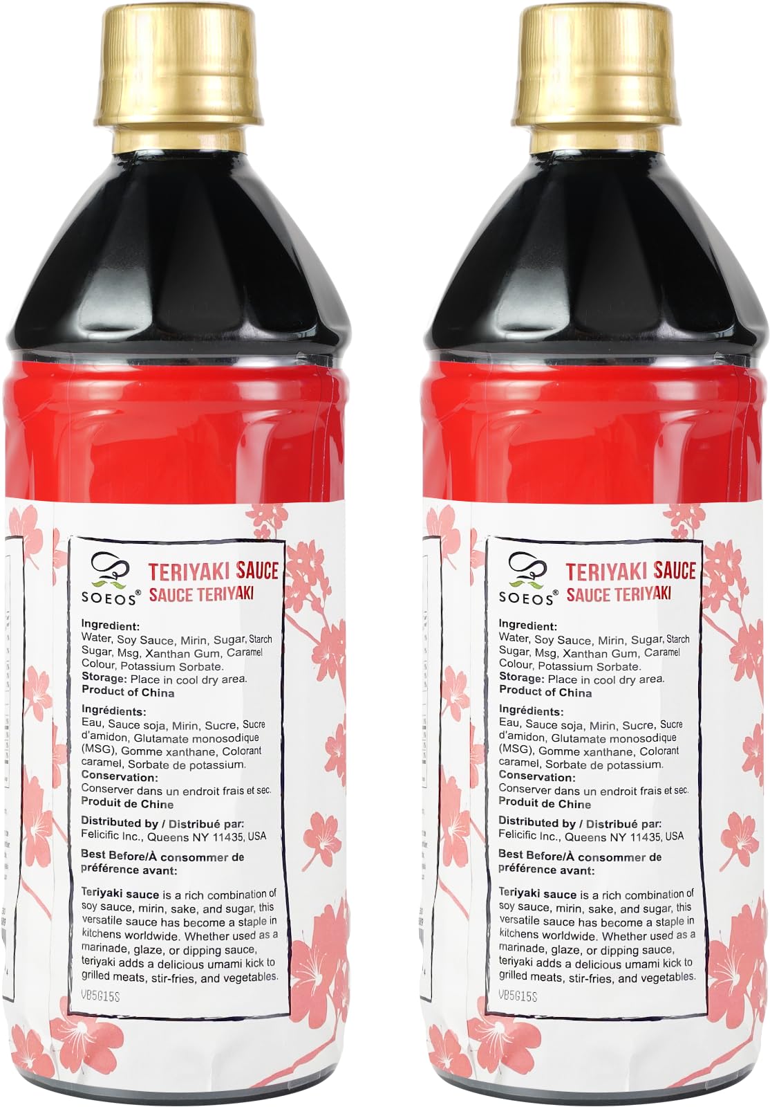 Soeos Teriyaki Sauce, Teriyaki Marinade, 16.9 Fl Oz (500 ml), 2 Pack, Sweet and Savory Flavor, Perfect for Stir-Fry, Barbecue, Marinating, Versatile