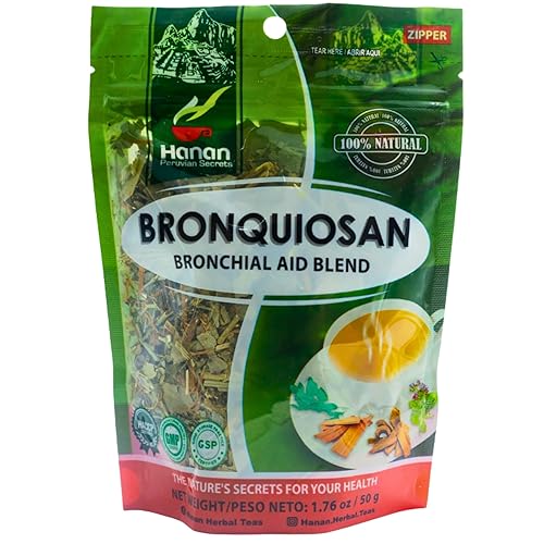 Hanan Respiratory Lung Health Blend 1.76oz - Bronquiosan Loose Leaf Herbal Tea Salud Respiratoria 50g of Dried Eucalyptus Leaves, Cat's Claw, Lungwort