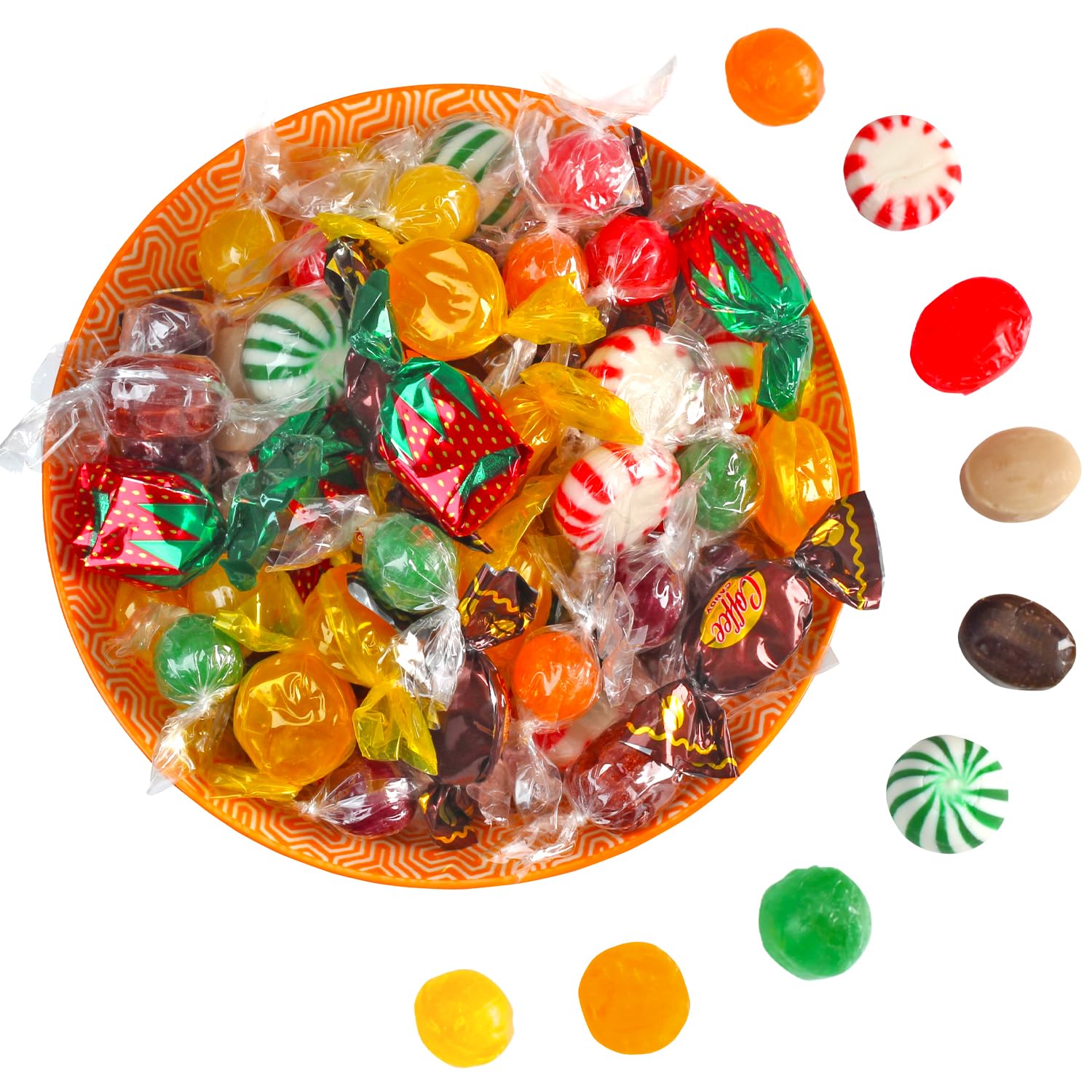 Swirleey Hard Candy Assortment - 3 lb Bulk - Old Fashioned Classic Hard Candy Mix - Assorted Flavors including Root Beer Barrels, Butterscotch