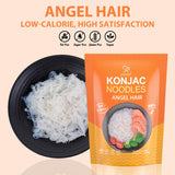 Soeos Konjac Noodles, Angel Hair Pasta, 8.8 oz (250g)*6 Pack, Low Calorie, Low Carb, Keto and Paleo Friendly Shirataki Noodle, Gluten-Free, Fat Free