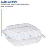 Dart C90PST1 ClearSeal Plastic Hinged Containers, Clear, 8.2 x 8.3 x 3 Inches, Case of 250