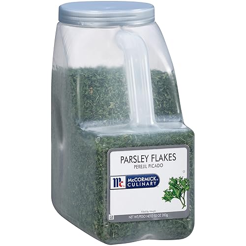 McCormick Culinary Dried Parsley Flakes, 10 oz - One 10 Ounce Container of Dried Chopped Parsley Leaves, Use As Substitute for Fresh Parsley, Perfect