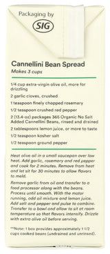 365 by Whole Foods Market, Organic Unsalted Cannellini Beans, 13.4 Ounce