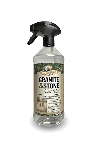 Parker & Bailey Granite & Stone - Countertop Cleaner Kitchen Island Cleaning Spray Marble Tile Slate Quartz Daily Granite Bathroom Counter -White, 32