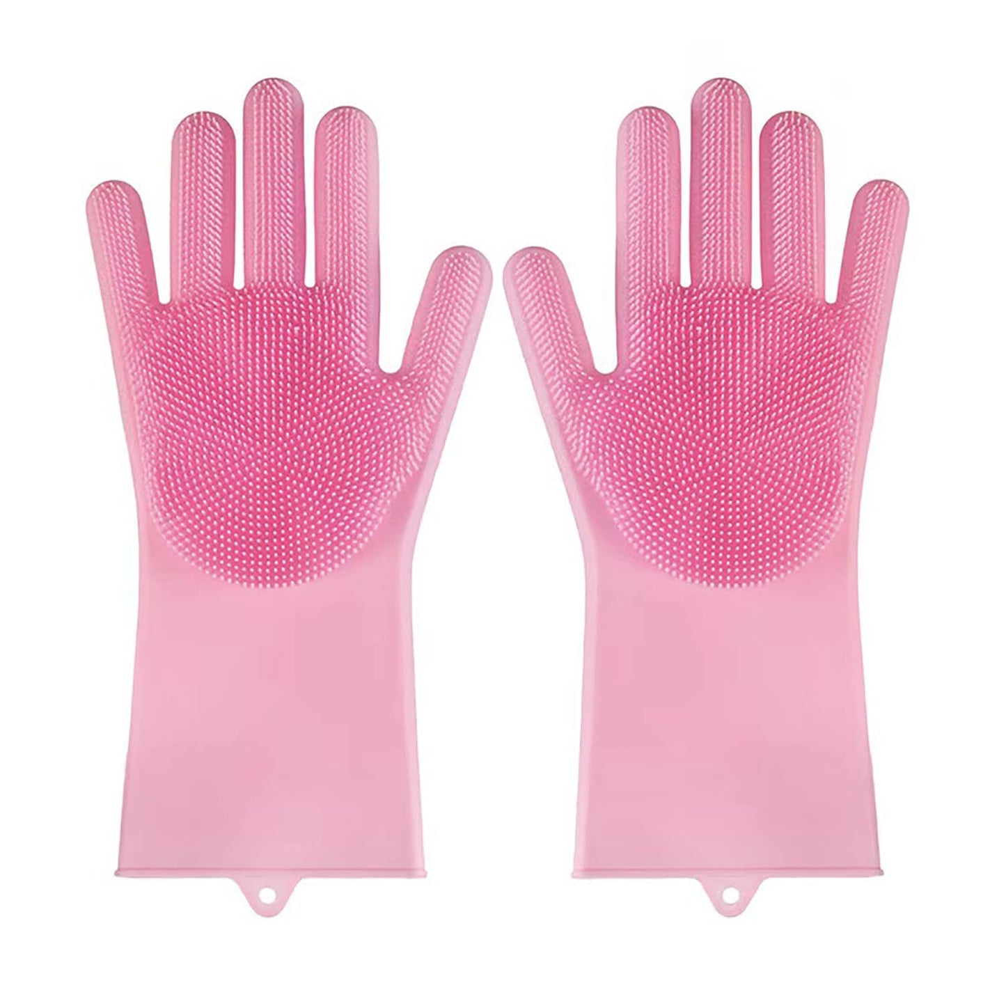 HUAYINGMEI Dishwashing Gloves Kitchen Magic Gloves Dishwashing Brush (Pink)