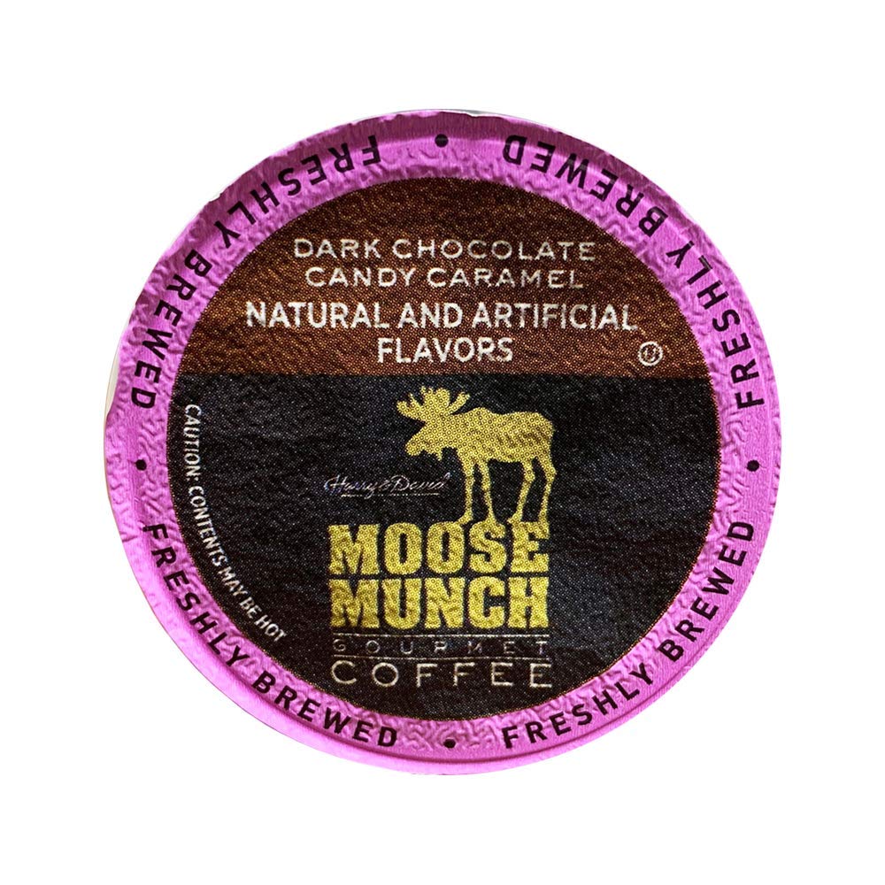 Moose Munch Coffee by Harry & David, Dark Chocolate Candy Caramel, 100 Single Serve Cups