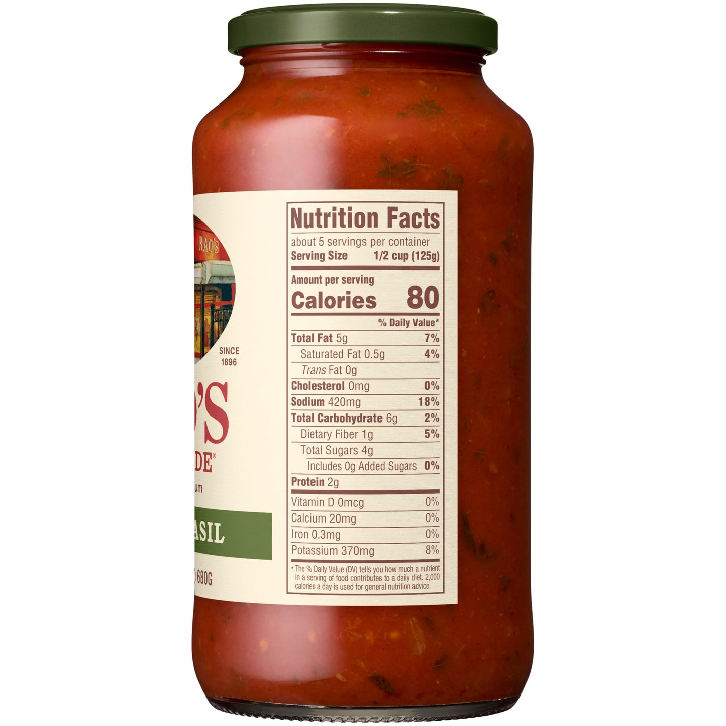 Rao's Homemade Tomato Basil Sauce Made with Italian Tomatoes, 24 oz