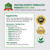 Bell Ezee Breathing Tea Bags, Respiratory & Lung Support | Natural Herbal Blend with Peppermint, Thyme, Eucalyptus & More| Lab Tested, Vegan, Non-GMO