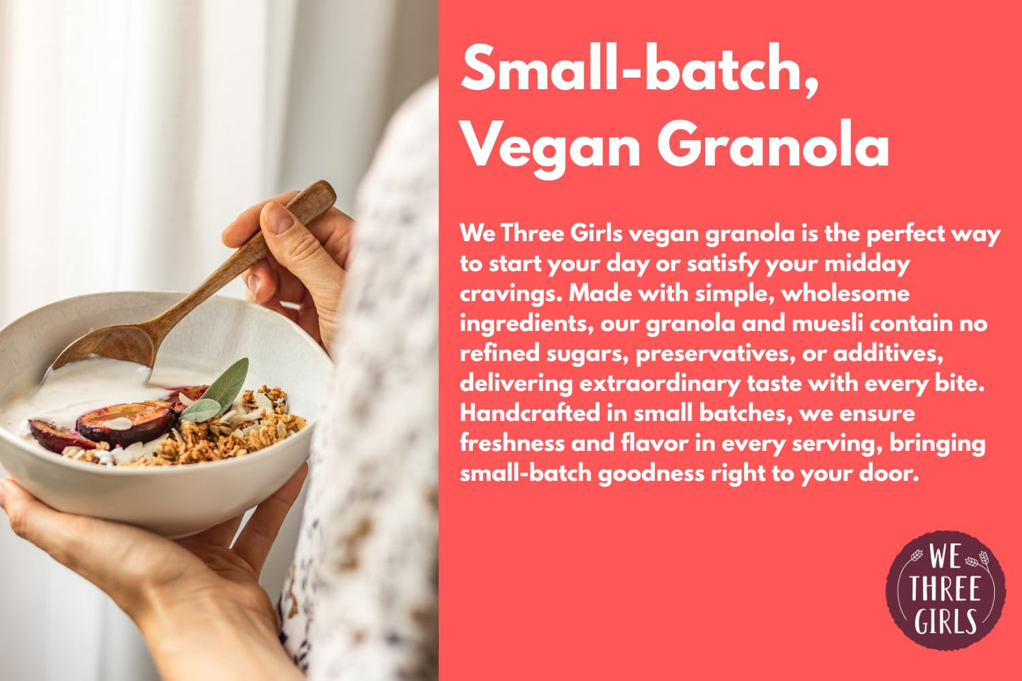 We Three Girls Granola - Coffee Crunch (10 Ounce) | Small Batch Vegan Granola | All Natural Gluten Free Snack | Made in USA |