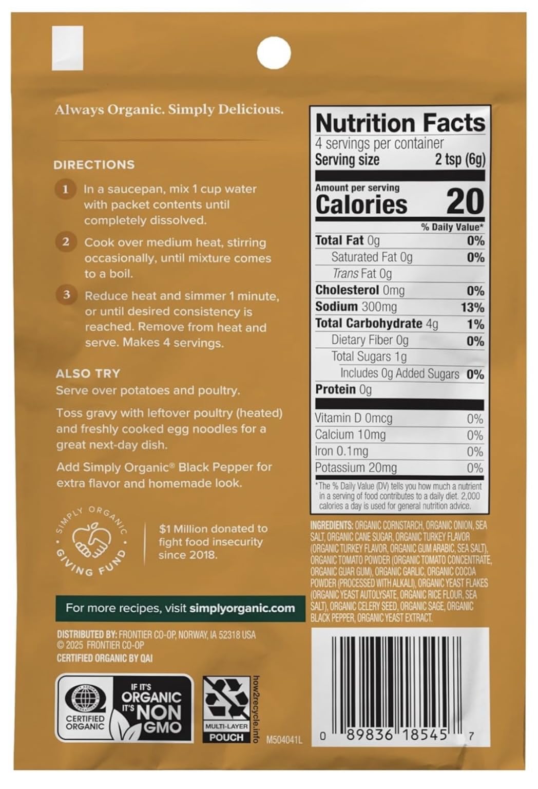 Simply Organic Mix Gravy Rstd Turkey Org