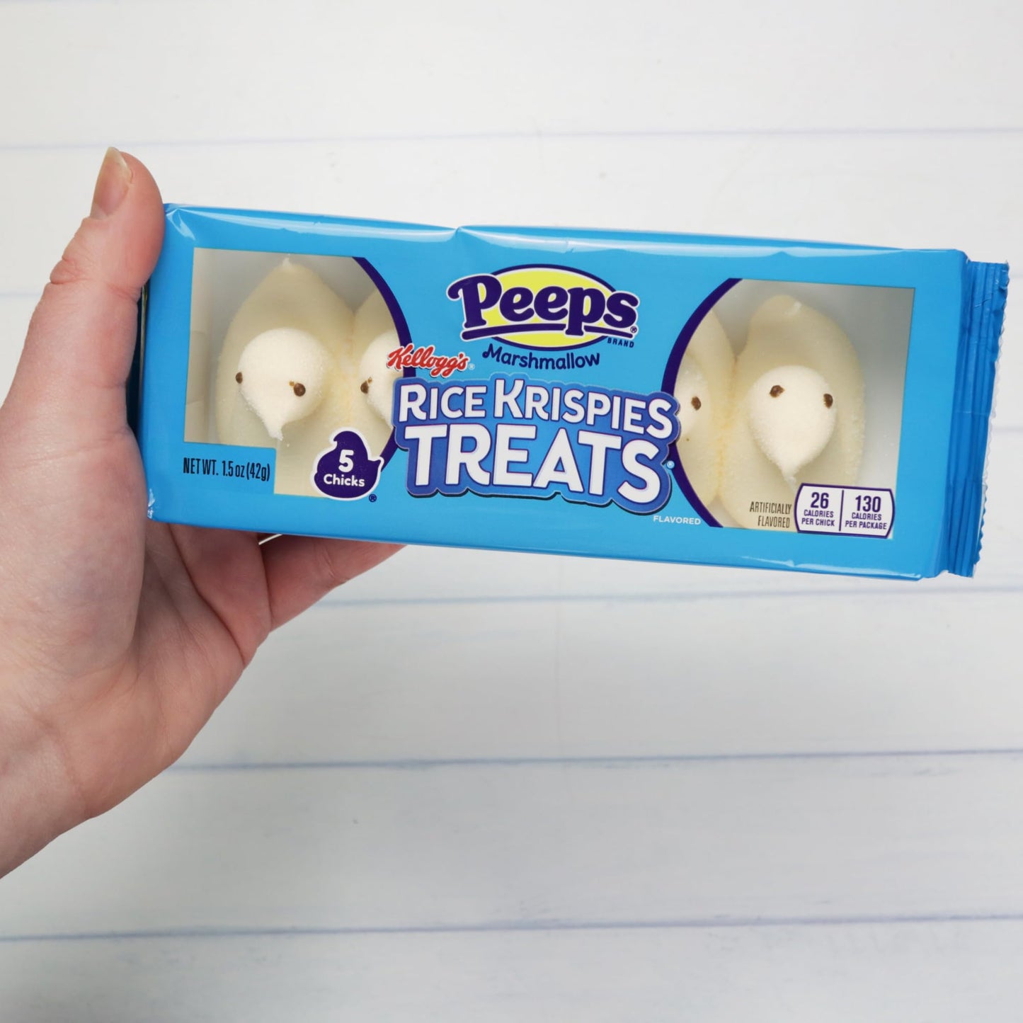 Peeps Rice Krispies Treats Marshmallow Chicks, Easter Candy Basket Stuffers, 5 Count Boxes, Pack of 3