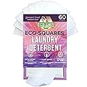 Eco-Gals Eco-Squares laundry detergent sheets with zero waste dry soap technology for cleaning linen and clothes in regular and high efficiency top