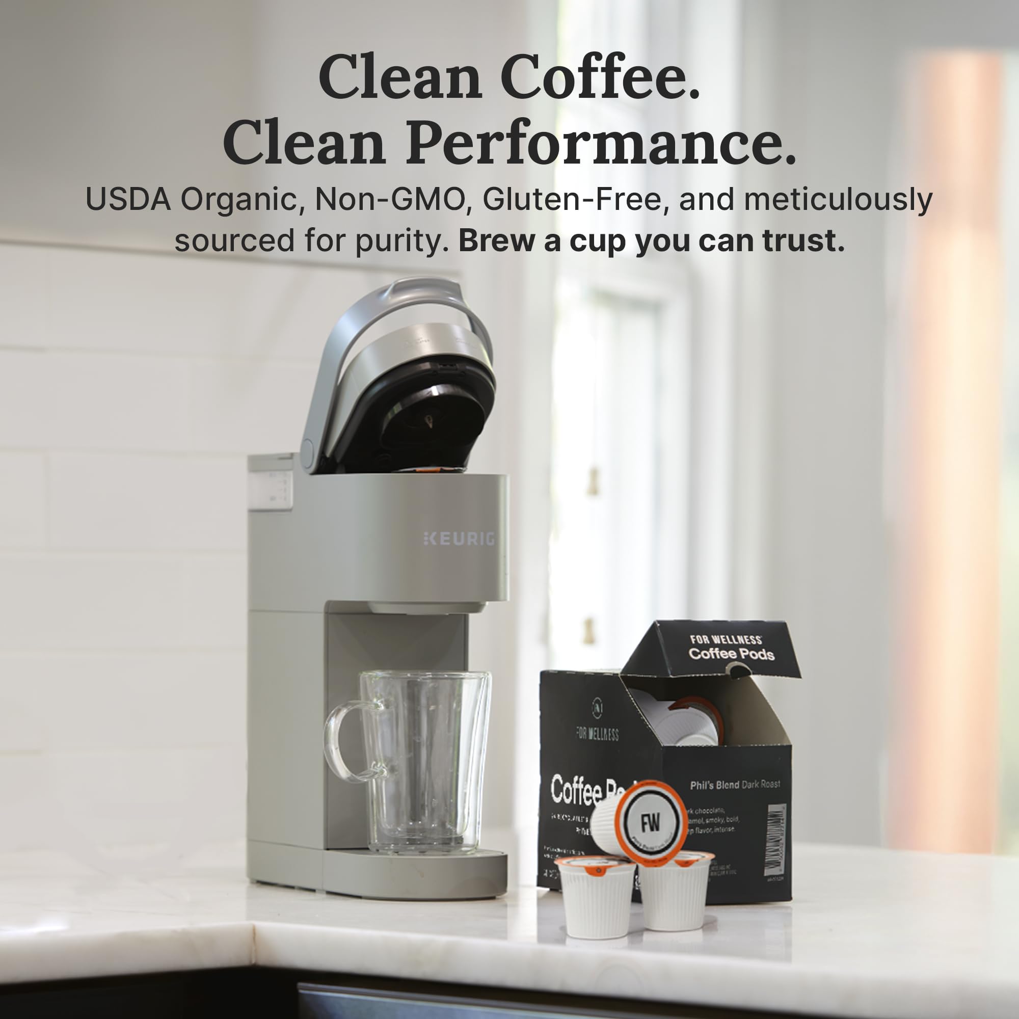 For Wellness Arabica Coffee Pods (24 Pods, Dark Roast) - Pair With The Good Stuff to Supercharge Your Coffee