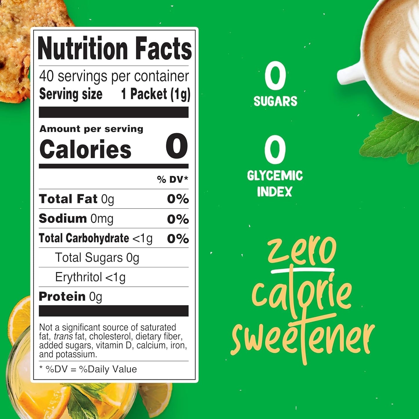 Pyure Organic Stevia Packets | Zero Calorie Sweetener for Coffee, and Baking | Granulated Stevia Sugar Substitute | Plant-Based, Keto, Diabetic & Paleo Friendly | USDA Organic, Non-GMO | 40 Packets