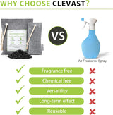 CLEVAST 14 Pack Activated Bamboo Charcoal Air Purifying Bags(2x200g, 12x50g), Natural Fresh Odor Absorber, Deodorizer and Moisture Eliminator, Air