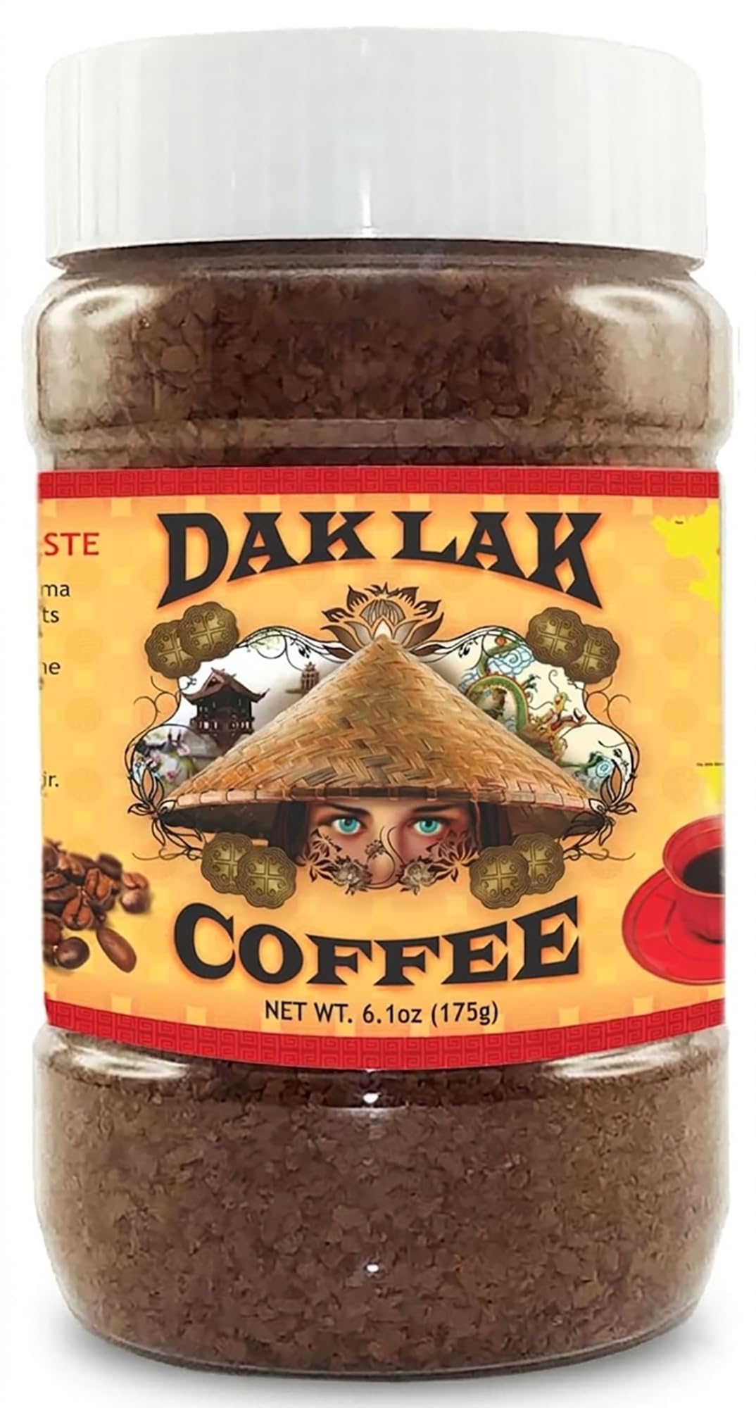 Dak Lak 100% Freeze Dried Vietnamese Instant Coffee, 175 Gram Jar