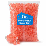 Pink Grapefruit Gummi Bears, Fruity Chewy Candy, 5 Pound Bulk Bag