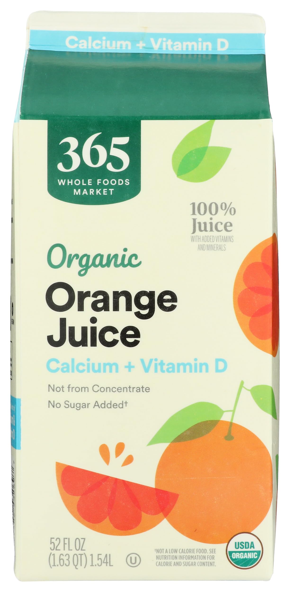 365 By Whole Foods Market, Organic Orange Juice With Calcium And Vitamin D, 52 Fl Oz