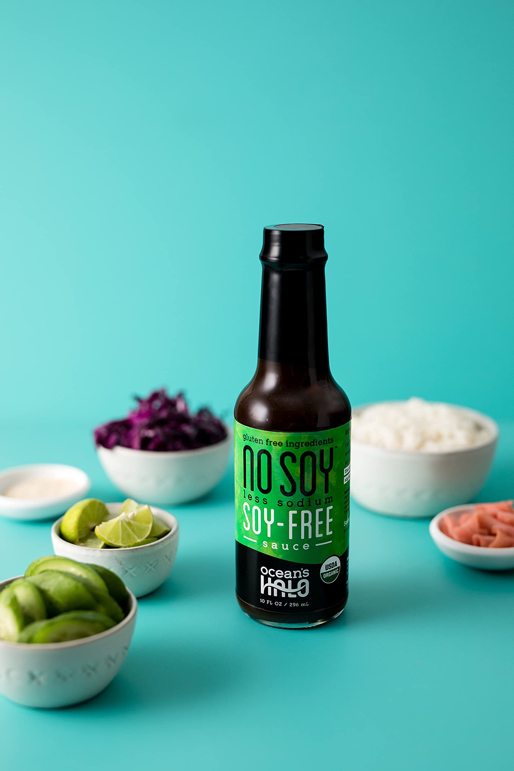 2 bottles of Less Sodium NoSoy (soy-free) sauce by Ocean's Halo