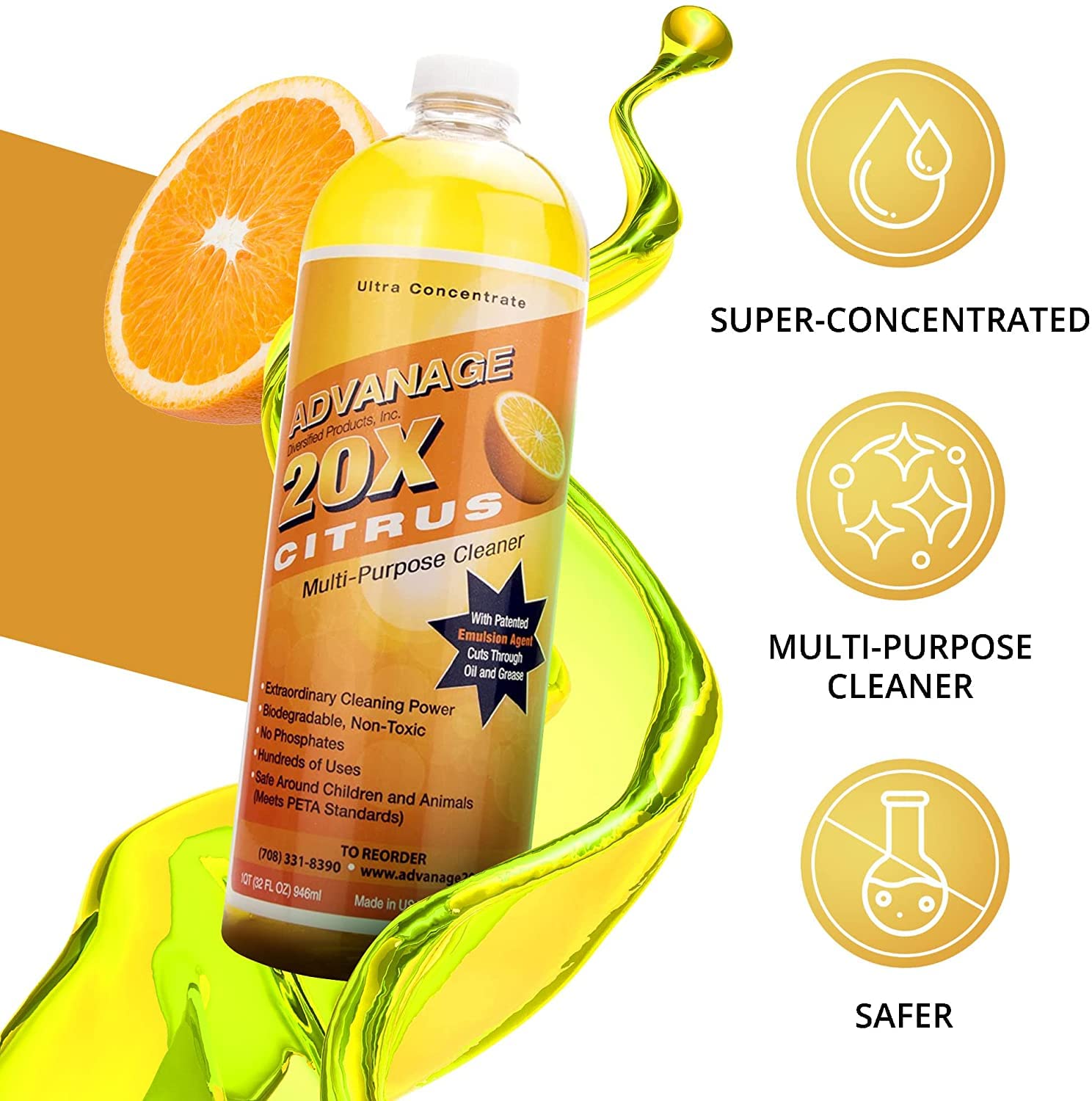 ADVANAGE 20X Multi-Purpose Cleaner Citrus 2 Pack - Manufacturer Direct - 20X is Our Newest Formula!
