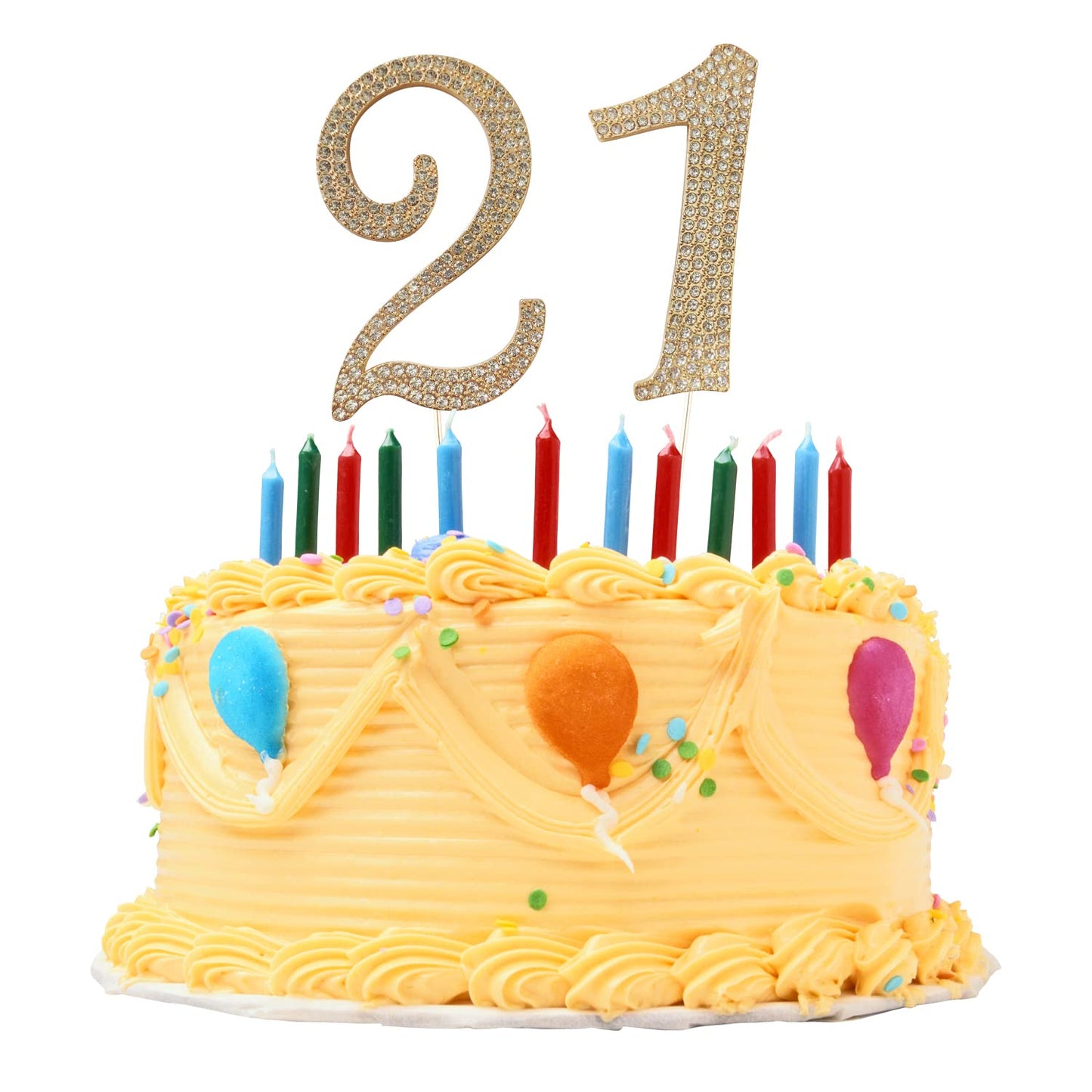 Large Number 6 Birthday Cake Topper, Gold Bling Rhinestone Happy 6th Birthday Cake Topper, No 1 10 16 18 21 30 40 50 60 70 80 Cake Toppers
