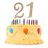 Large Number 6 Birthday Cake Topper, Gold Bling Rhinestone Happy 6th Birthday Cake Topper, No 1 10 16 18 21 30 40 50 60 70 80 Cake Toppers