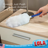 LOLA 360 Duster Starter Kit, Includes 1 Handle w/ 5 Duster Refills, Dust-Catching Fibers, Ergonomic Handle, Comparable to Other 360 Dusters