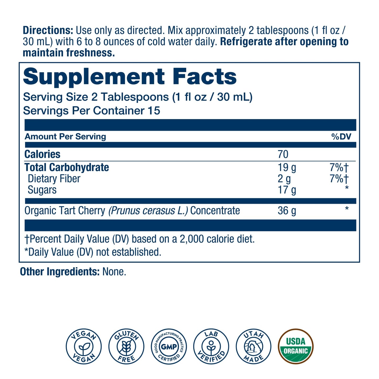 Solaray Organic Tart Cherry Juice Concentrate, 100% Juice Concentrate from Organic Tart Cherries for Overall Well-Being - Vegan, Lab Verified, 60-Day