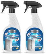 Wonderson 2-In-1 Stainless Steel & Glass Cleaner 16 Ounces - For Use On Appliances, Countertops, Sinks, Stovetops, Dishwashers, Windows, Bathrooms