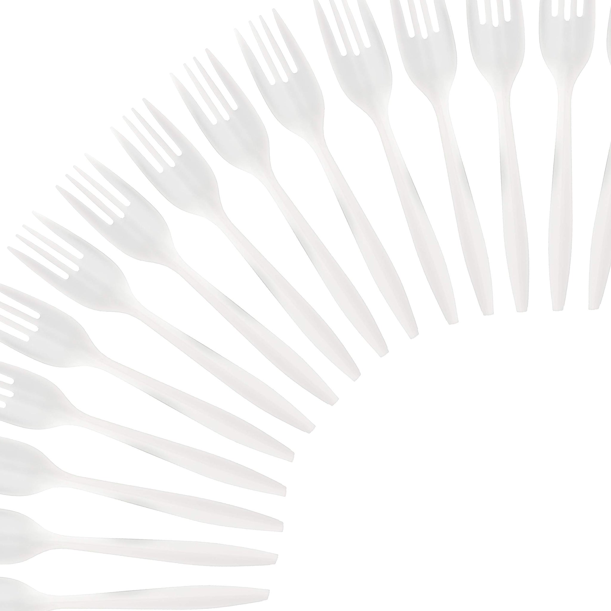 Plasticpro Cutlery 400 Mediumweight White Disposable Plastic Forks