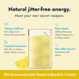 Zipfizz Stevia Energy Drink Powder, Lemonade, 10 Pack - 3-in-1 Sustained Energy, Rapid Hydration & Essential Vitamins - Sugar-Free, Non-Effervescent