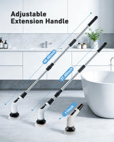 Powerful Electric Spin Scrubber, for Mom, Cordless Cleaning Brush, 90-Min Extended Runtime, Telescopic Long Handle, 8 Replaceable Heads, 2 Speeds