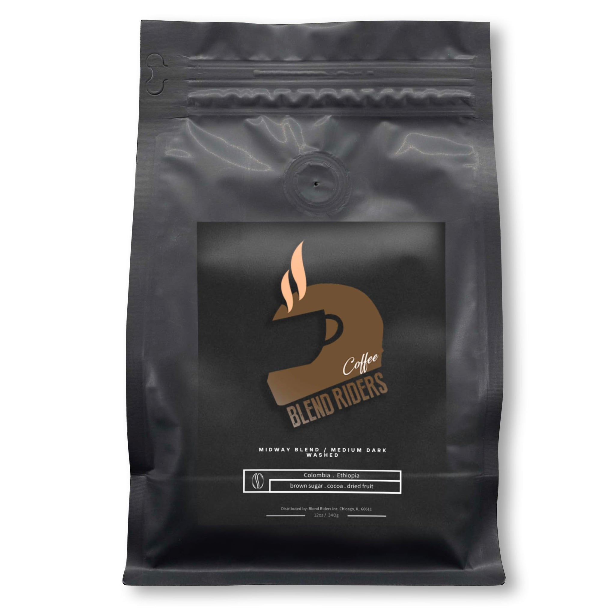 Blend Riders - Midway Blend | Medium Dark Roast Coffee | Whole Coffee Beans | Notes of Brown Sugar, Cocoa, Dried Fruit | Fresh Roasted Beans from