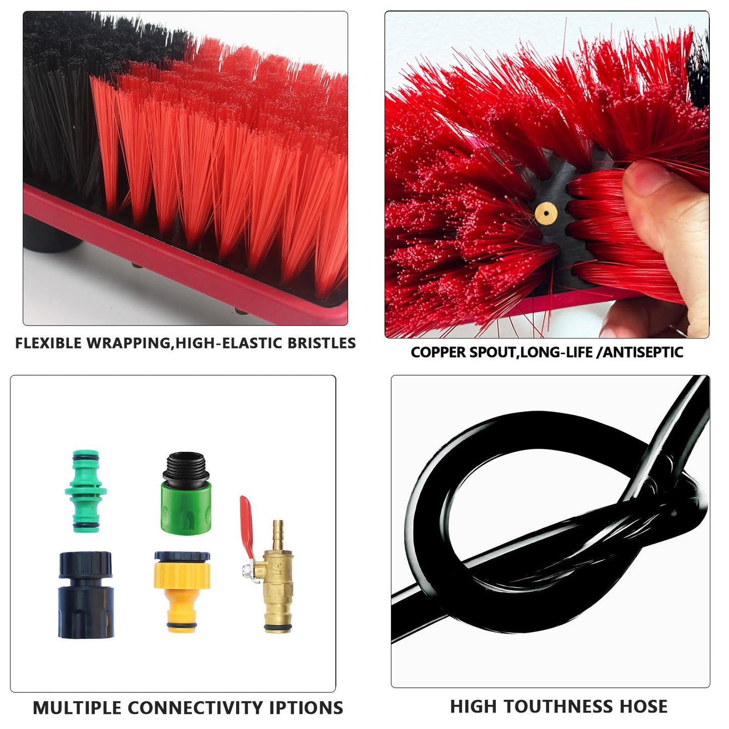 CNHOPOLE Water Fed Pole Window Cleaning Brush System Solar Panel Washing Kit 24ft Extension Pole Telescopic High Reach Cleaner with Soap Dispenser