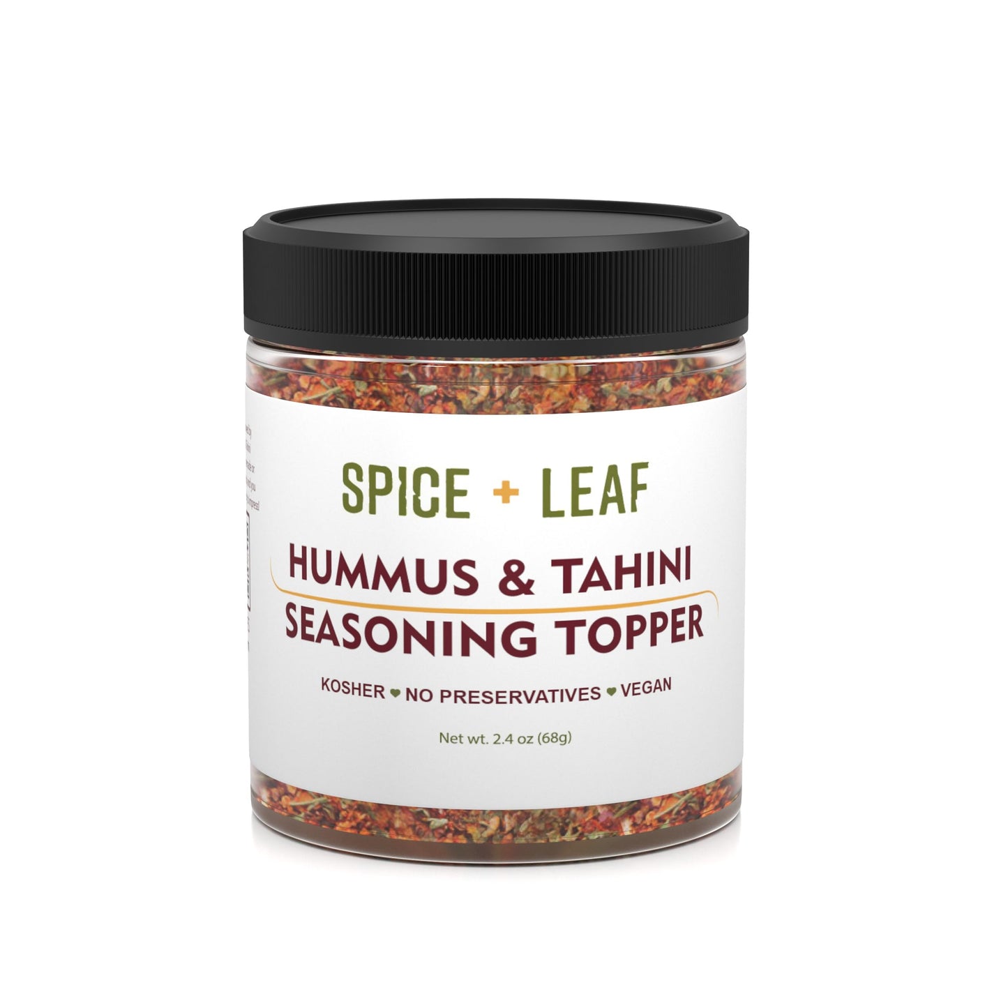 Premium Hummus & Tahini Seasoning Topper by SPICE + LEAF - Vegan Kosher Pesticide Free - Spice blend for Hummus, Tahini, Guacamole, Eggs, Salad, Fish