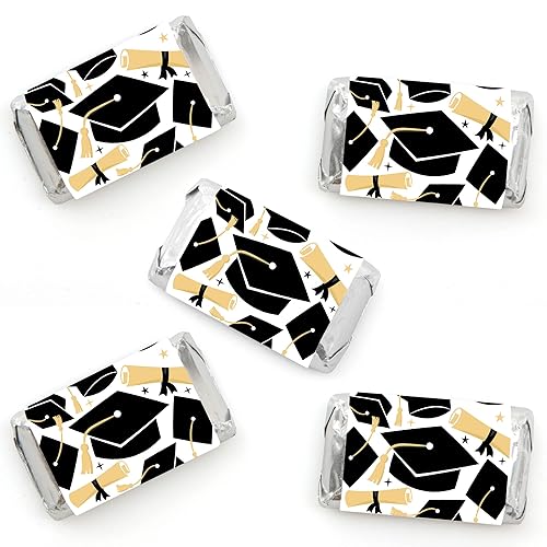 Big Dot of Happiness Hello College Graduation Party - Mini Candy Bar Wrapper Stickers - Small Favors - 40 Count
