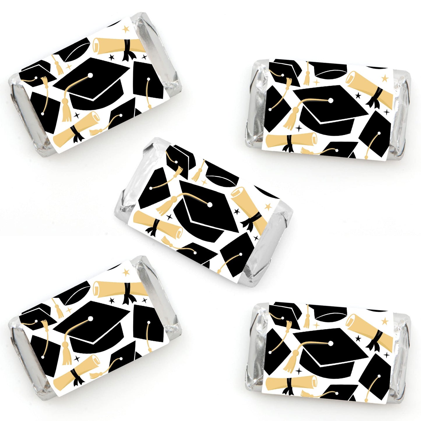 Big Dot of Happiness Hello College Graduation Party - Mini Candy Bar Wrapper Stickers - Small Favors - 40 Count