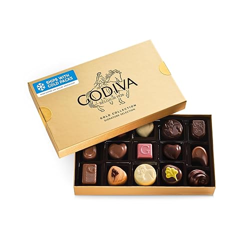 Godiva Gold Assorted Chocolate Gift Box, Belgian Dark and Milk Chocolates with Pralinés, Ganaches & Caramels, Gourmet Gift for Birthdays, Holidays