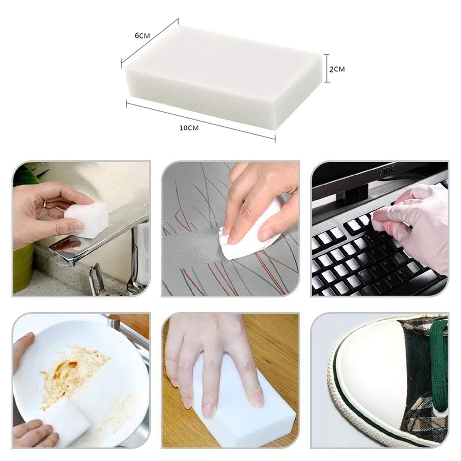 Dr.JIEER 50 Pcs/lot Magic Sponge Eraser Multi-Functional Melamine Foam Cleaner 100x60x20mm