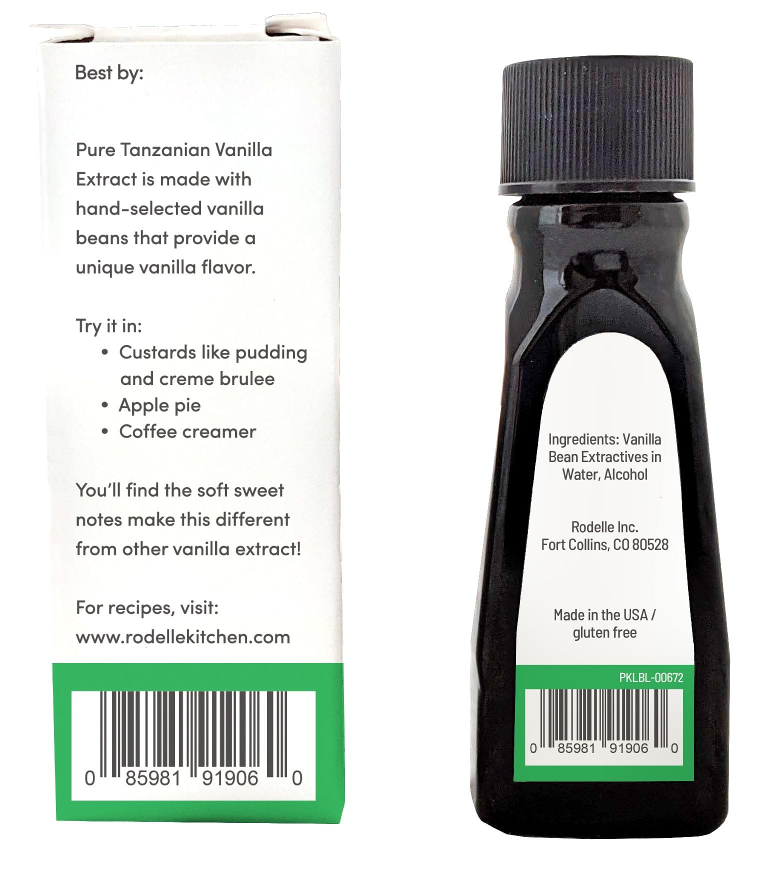 Rodelle Tanzania Single Origin Pure Vanilla Extract Gluten Free Made in USA, 1 Ounce