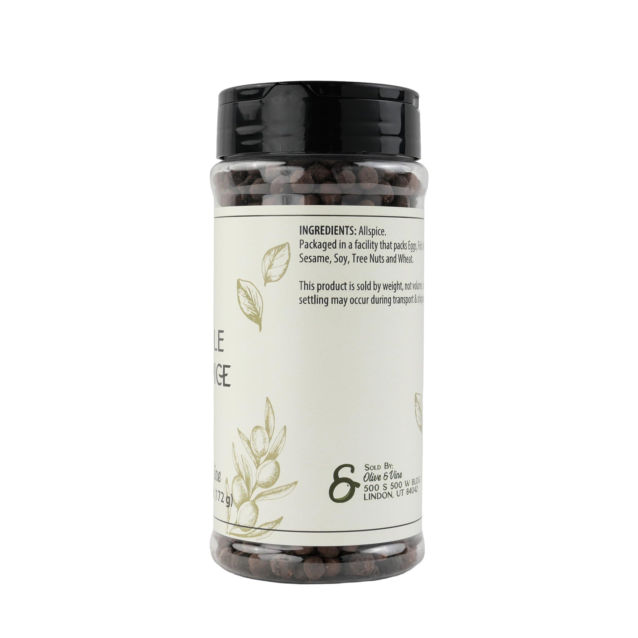 Olive & Vine Whole Allspice, Warm & Sweet Flavor, For Baking & Marinades, Rich Tradition, Authentic Taste, For Global Recipes (6.08 Ounce)