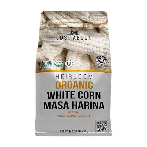 Just About Foods Organic Heirloom White Corn Masa Harina 1lb