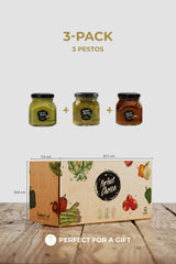 Perfect Choice Pesto Variety Pack - Gourmet Basil, Rosso & Creamy Flavored Pesto Sauce Set, Non-GMO Ingredients, Ready-to-Use Pasta Sauce, Versatile