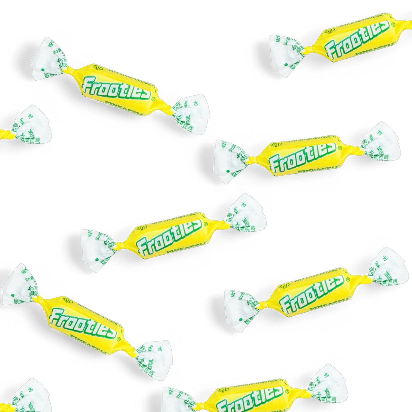 Pineapple Tootsie Roll Frooties Chewy Tropical Candy with Fresh Sweet & Juicy Flavor 85+ Pieces Individually Wrapped in Resealable Assortit Bag, 1.5
