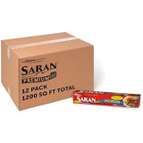 Saran Premium Plastic Wrap, Bulk Food Storage, Easy Dispense, 1,200 Sq Ft