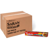 Saran Premium Plastic Wrap, Bulk Food Storage, Easy Dispense, 1,200 Sq Ft