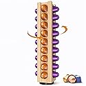 VOMELON Wooden Coffee Pod Holder Compatible with Nespresso Original Pods,Rotating Vertical Carousel Pod Holder Coffee Station Countertop Organizer