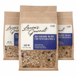 Laura's Gourmet Granola BlueBerry Bliss Crunch, 12 oz - 3packs, Gluten-Free Oats, Vegan, Dairy & Soy Free Snack, Organic Agave, Chewy Blueberries